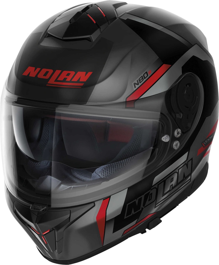 Nolan N80-8 Wanted N-Com Helm, zwart-grijs, XS Voorman