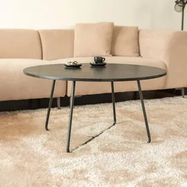 Home Deluxe Couchtisch Rund Novara Schwarz Eiche 88 x 47 cm