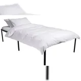 CLP Metallbett Hamlin mit Lattenrost I Stabiles Bettgestell mit Stauraum I Modernes Bett mit belastbarem schwarzem Rahmen