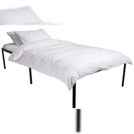 CLP Metallbett Hamlin mit Lattenrost I Stabiles Bettgestell mit Stauraum I Modernes Bett mit belastbarem schwarzem Rahmen