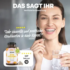 yes vegan Sun Vitamins D3 + K2 Kapseln 180 St.