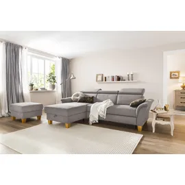 Home Affaire Ecksofa HOME AFFAIRE "Conville L-Form", grau (elephant), B:256cm H:84cm T:167cm, 100% Polyester, Sofas, Ecksofa, Federkern, wahlweise mit Bettfunktion und Bettkasten bzw. Stauraum