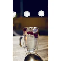 YEM 6 x 400ml doppelwandige Thermo-Gläser, für Latte Macchiato, Cocktails, Desserts, Tee Glas-Set, Doppelwandgläser, Hug