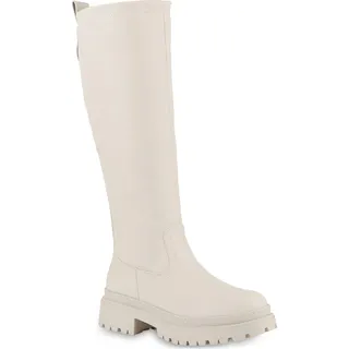 VAN HILL Damen Plateaustiefel in Beige