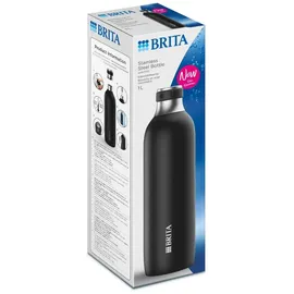 Brita sodaTRIO Edelstahlflasche schwarz groß – -Hilfsmittel Karbonisiererflasche (118440)