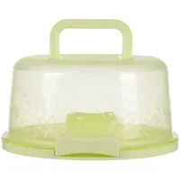 Generisch Tortentransportbox Kuchenbehälter Transportbox Rund Mit Deckel Torten Transport Box mit Deckeln und Tragegriff für 10 Zoll Kuchen Griffen Kuchencontainer für Kuchen, Kekse, Torte (Grün)