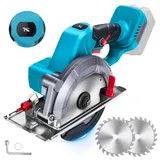 Bürstenlose Mini Kreissäge, Akku Handkreissäge für Makita 18 V Li-Ion Akku mit 2 Sägeblättern, 12000 RPM, Motor aus Reinem Kupfer Ideal für schneiden Holz (ohne Akku)