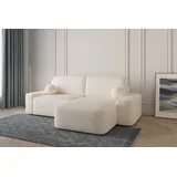 moeblo Ecksofa Lisbon – Ottomane beidseitig montierbar, Ecksofa aus Bouclé, Couch für Wohnzimmer, Schlafsofa Sofagarnitur Sofa Eckcouch L-Form,... - Beige