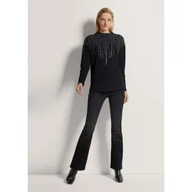 Madeleine Sweatshirt mit Strass-Besatz schwarz 36