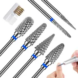 6 Stück Nagelfräser Aufsätze, Nagelfräser Bits, Bits für Nagelfräser Hartmetall, Fräser Bit für Gelnägel 3/32 Zoll (2,35 mm), Bits für Nagelfräser für Entfernen Acrylnägel Gelnägel Nagelhaut