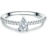 Trilani Ring aus Sterling Silber mit Zirkonia in silber | Gr.: 56