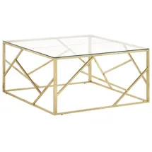 vidaXL Couchtisch Golden Edelstahl 100 x 100 x 19,3 cm