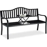 Relaxdays Gartenbank 10026113_0 schwarz Metall 150,0 cm