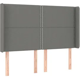 vidaXL Boxspringbett mit Matratze & LED Dunkelgrau 140x200 cm Stoff