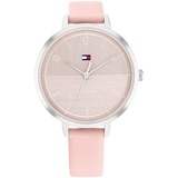 Tommy Hilfiger Analog Quarzuhr für Damen mit Pinkes Lederarmband - 1782618