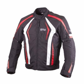 Gms Pace Motorrad Textiljacke (Black/Red/White,XL)