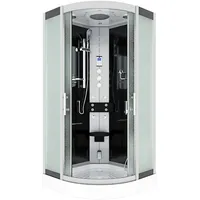 AcquaVapore D46-23M1 Komplettdusche mit Schiebetür 100 x 215 cm schwarz Sicherheitsglas D46-23M1