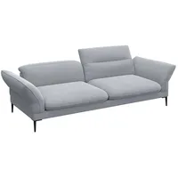 FLEXLUX 3-Sitzer Salino, Funktionssofa, Relaxsofa, Sofa mit Arm- und Kopfteil-Verstellungen, Kaltschaum & Stahl-Wellen grau