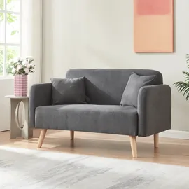 [en.casa] 2-Sitzer Midt 132x70x81 cm Cord Grau