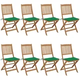 vidaXL Klappbare Gartenstühle 8 St. 8 x 8 x 8 cm grün