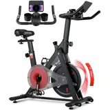 LIFERUN Leises Heimtrainer Fahrrad mit Einstellbarem Magnetischem Widerstand Ergometer Hometrainer Fahrrad LCD-Monitor Höhenverstellbar Spinning-Bike Indoor Fitnessbike für Kardiotraining Bis 120kg