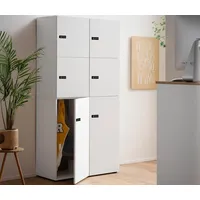 MÖBELPARTNER Spind Locked weiß 159257, 2 Schließfächer 45,4 x