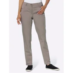 Bequeme Jeans COSMA, Damen, Gr. 40, Normalgrößen, grau (taupe), 98% Baumwolle, 2% Elasthan, unifarben, lang, Jeans