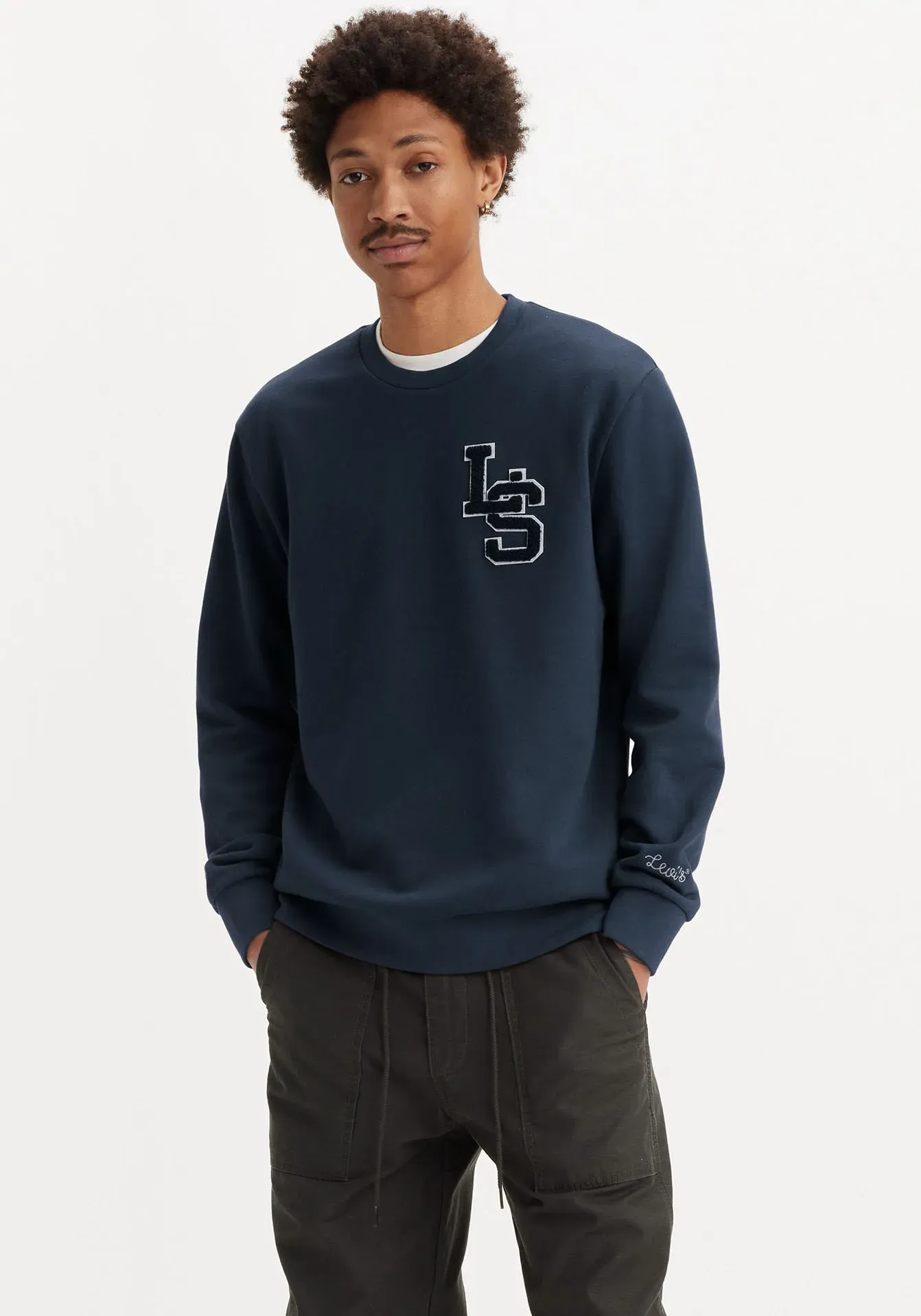 Levi's® Sweatshirt »STANDARD GRAPHIC CREW« Levi's® LS LETTERMAN CREW DRESS BLUES M