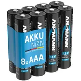 Ansmann Micro NiZn Akku AAA (900mWh), wiederaufladbare Batterien - 8 Stück