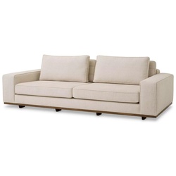 Casa Padrino Luxus Sofa Beige / Braun 236 x 110 x H. 80 cm - Wohnzimmer Sofa mit Kissen - Wohnzimmer Möbel - Luxus Möbel - Wohnzimmer Einrichtung - Luxus Einrichtung - Luxus Qualität