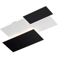 WOFI Wandlampe Esszimmerleuchte Glas satiniert Wandleuchte schwarz weiß Designleuchte, Metall, LED L 53 cm,