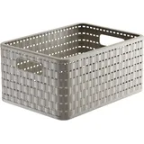 Rotho Country Aufbewahrungskiste 11l in Rattan-Optik, Kunststoff (PP) BPA-frei, cappuccino, A5+/11l (32,8 x 23,8 x 16,0 cm)