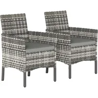 Gartenstühle 2er Set Polyrattan Sessel Outdoor Gartenmöbel Mit Abnehmbaren Kissen Stahlrahmen