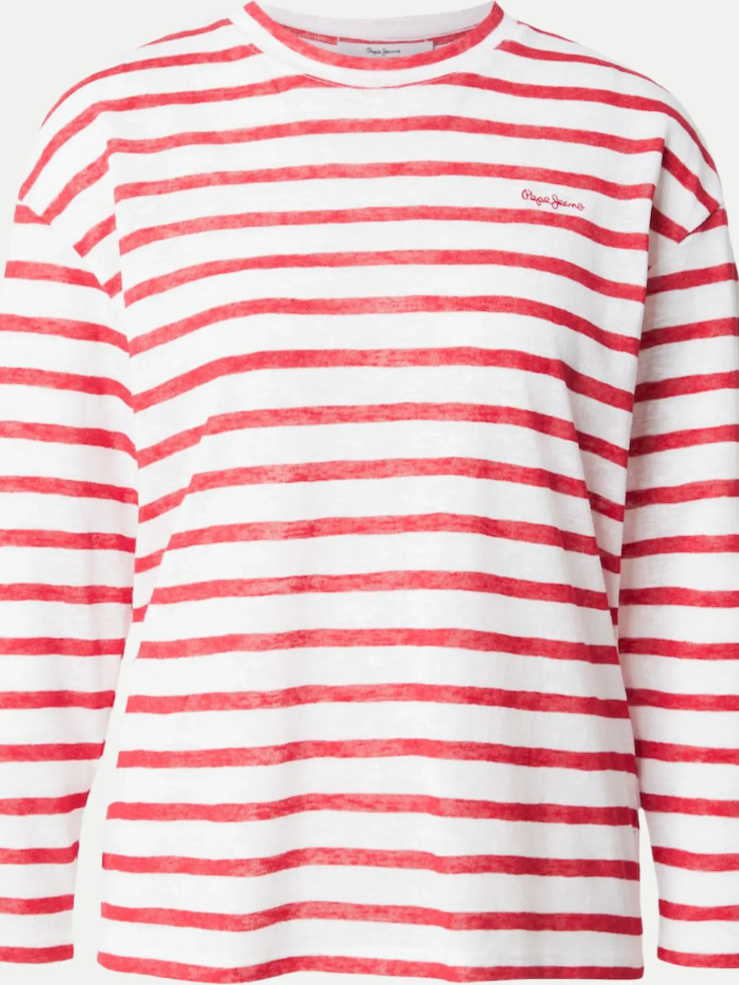 Gestreiftes Langarm-Shirt Rot WS/L