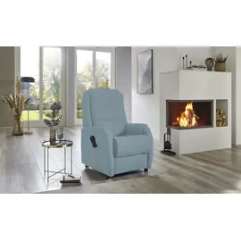 Hukla Fernsehsessel Max Mikrofaser 72 x 109 x 82 cm Blau elektrisch mit Rollen