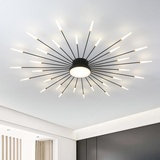 RRBEST LED Deckenleuchte Wohnzimmer,Wohnzimmerlampe Moderne Minimalistische Deckenlampe Innen Dekorative Deckenbeleuchtung für Wohnzimmer, Schlafzimmer und Büro(30+1 Köpfe Schwarz)