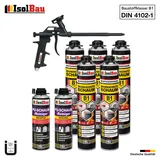 Brandschutzschaum B1 Bauschaum 5x 750ml 2x Reiniger Schaum Montageschaum Pistole