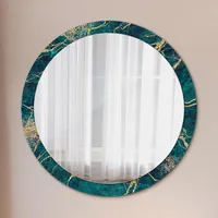 Tulup Spiegel Türkis, Glas, Rund, 100x100x0.4 cm, Spiegel, Wandspiegel