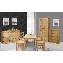 Möbilia Essgruppe MÖBILIA, beige (natur, natur, natur), B:108cm H:76cm T:65cm, Massivholz, Sitzmöbel-Sets, Essgruppe, Holzoberfläche honigfarbend gewachst