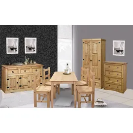 Möbilia Essgruppe MÖBILIA, beige (natur, natur, natur), B:108cm H:76cm T:65cm, Massivholz, Sitzmöbel-Sets, Essgruppe, Holzoberfläche honigfarbend gewachst