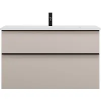 Burgbad Eqio Mineralguss-Waschtisch inklusive Waschtischunterschrank, 1020x490x618mm, SHCB102F6583C0001G0252, Farbe: Lichtgrau