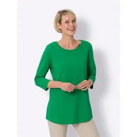 Classic Basics Longshirt CLASSIC BASICS "Doppelpack Shirts", Damen, Gr. 50, bunt (grasgrün, marine), 100% Baumwolle, unifarben, Rundhals, Shirts Longshirt