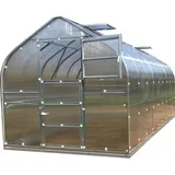 klasika greenhouses Gewächshaus 15m2, 2,5m x 6m, 4 mm Polycarbonatabdeckung 3 Dachfenster)