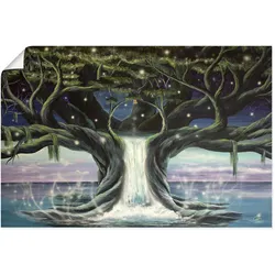 Wandbild ARTLAND "Der Baum der Seelen", blau (farbe bild(er): blau), B:90cm H:60cm T:0,1cm, Papier, Bilder, als Leinwandbild, Poster in verschied. Größen