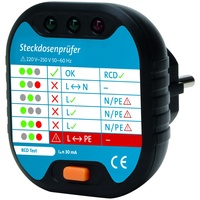 Kopp 171002012 Steckdosenprüfgerät für Anschlussprüfung mit Optischer Anzeige, anthrazit