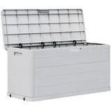 Festnight Auflagenbox Wasserdicht Garten-Aufbewahrungsbox 280 L Gartenschrank Wetterfest Gartenbox Box Outdoor Truhe Balkon Aufbewahrungstruhe Sitzauflagen Box Wasserdicht Hellgrau