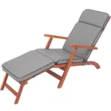 PillowPrim Liegenauflage, Auflage Gartenliege (Anthrazit) 178 x 47 cm, 5 cm dick, Auflagen für Deckchair, Bequeme Polsterauflage für Sonnenliege, Liegestuhl