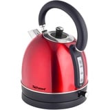 Techwood TBI-1845 Retro Wasserkocher, kabellos, 1,8 l, Edelstahl, Rot