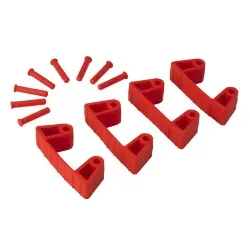 Vikan 4 x Gummiclips, 8 x Stifte 10194 , Farbe: rot