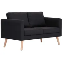 vidaXL 2-Sitzer-Sofa Stoff Schwarz